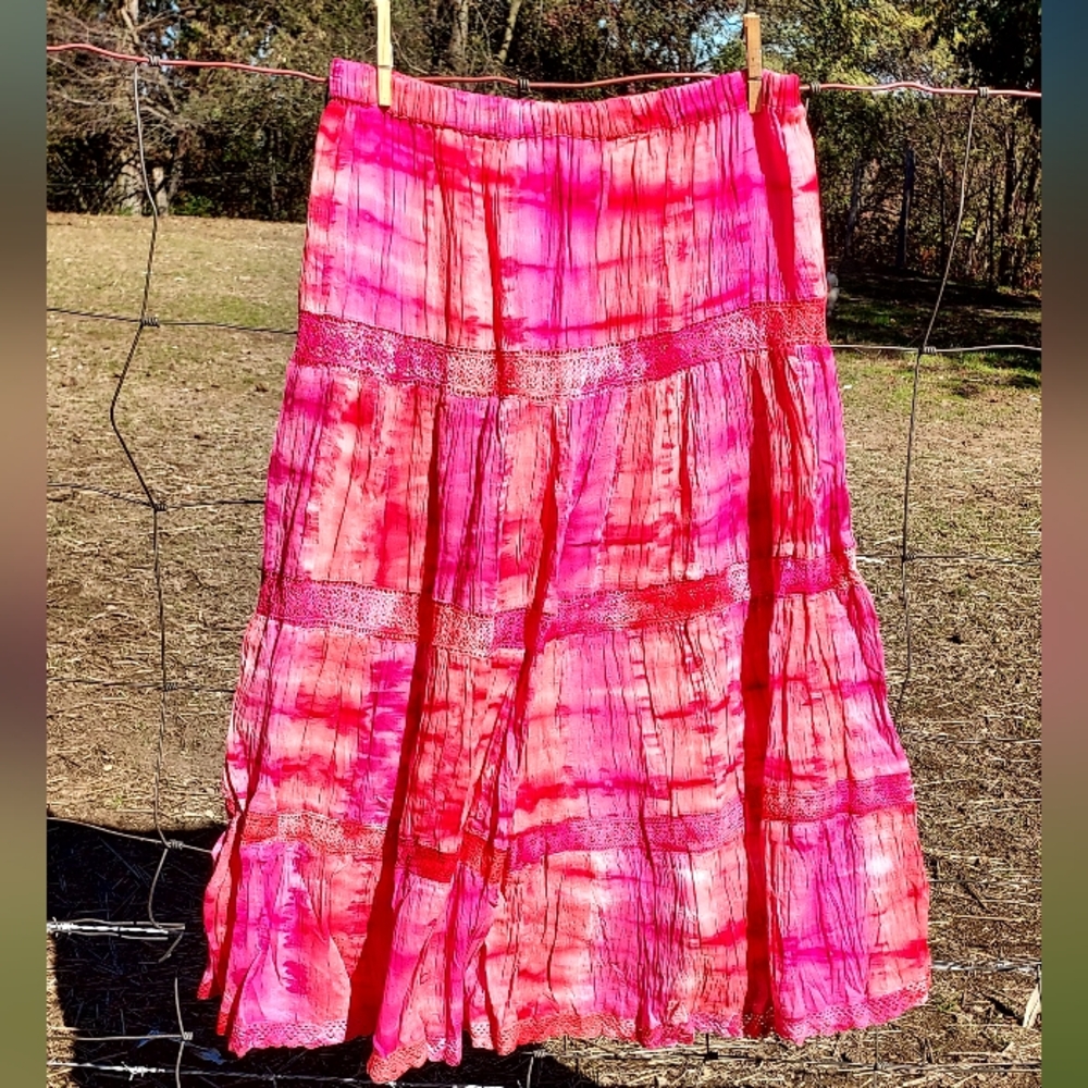 New Direction Women's Cute Tiered Maxi length Skirt